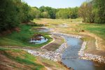 No5: These restoration efforts have created a wetlands area in Blackwater Creek. It has log structures anchored and native plant species were planted along the creek bed. It has already become a habitat for tadpoles, turtles and killdeer. (Photo provided by Lynchburg, Va., Water Resources)