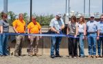 No2: Several people involved in the solar canopy project were part of the ribbon-cutting ceremony. Shown from left are Jessica Schneider, laboratory manager city of Pendleton; James Gerritz, wastewater operator city of Pendleton; Greg Senter, wastewater lead technician; city of Pendleton, Kyle Willman, assistant public works director; McKennon McDonald, mayor of City of Pendleton; Ellie McBride, Ward 2 councilwoman; and Jason Carver, Ameresco project development manager. (Photo provided by Kyle Willman, City of Pendleton)