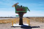 Welcome to Roswell sign, in the desert.